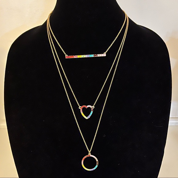 NEW - Three-Tier Rainbow Necklace - Picture 1 of 5